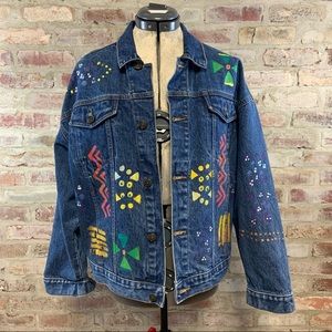 Marisol hand painted jean jacket large